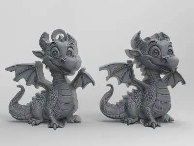 cute dinoser keychain 3D print model