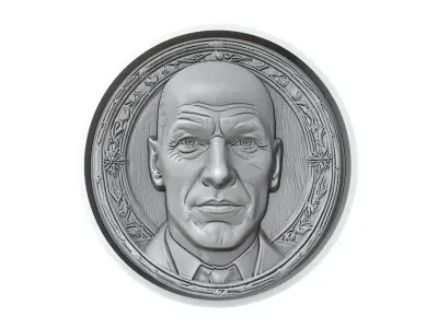 Zinedine Zidane Footballer Medallion 3D print model