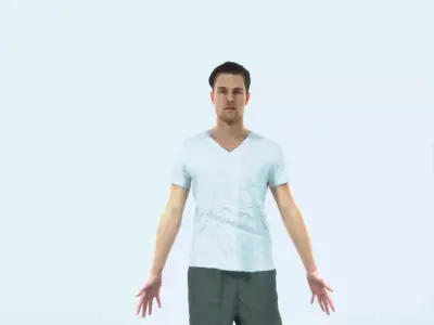 Virtue F Animated Rigged Sports Man Low-poly 3D model