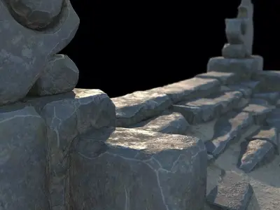 Fantasy stone stairs 3D model