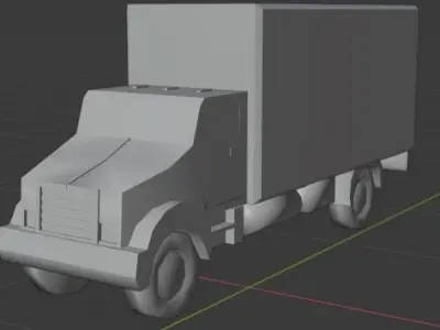 Low Poly Van delivery truck Free low-poly 3D model