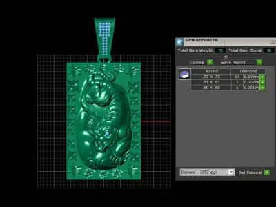TIGER ATTACK PENDANT 3D PRINTABLE MODEL  3D print model