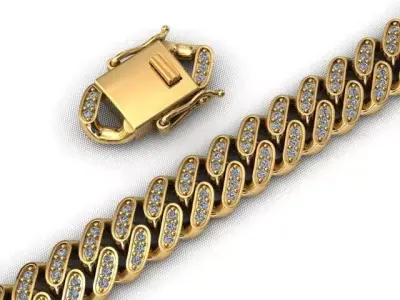 8MM MIAMI CUBAN LINK CHAIN DIAMOND 3D print model