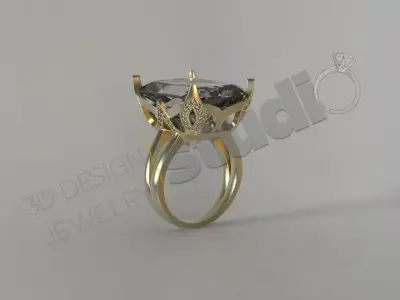 Luxury fashion diamond ring 3d model 3D print model