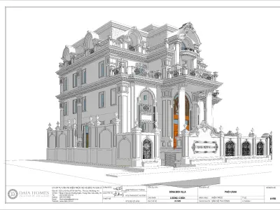 classic villa model revit templete family 3D model