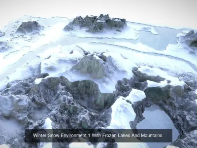 Winter Environment and Snowman 3D Model Collection