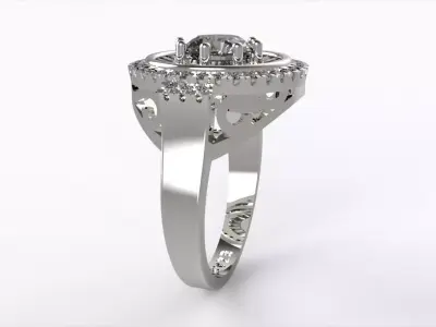 DIAMOND RING FOR GOLD OR SILVER CASTING EZA 008 3D print model
