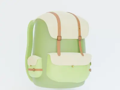 Backpack Low-poly 3D model