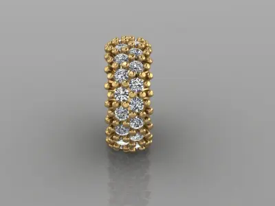 Gold Pave charm with diamonds 3D print model