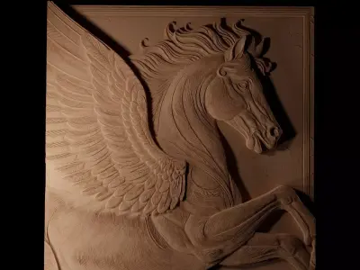 Pegasus CNC 3d Print High Relief Sand Casting 3D print model