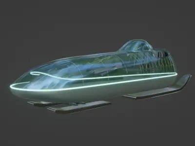 Future Bobsled Low-poly 3D model