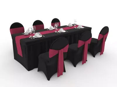 Banquet Table and Chair 143 3D model