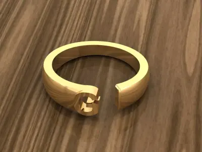 Alphabet Ring G 3D print model