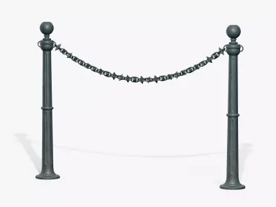 Chain Barrier A Low-poly 3D model