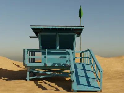 Beach Lifeguard cabin 3D model