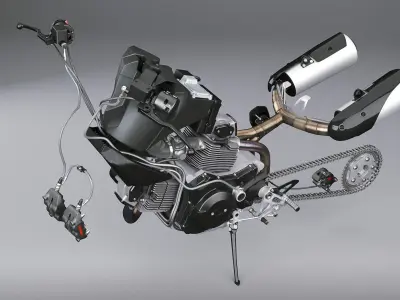 Motorcycle Engine Exhaust Brakes 3D model