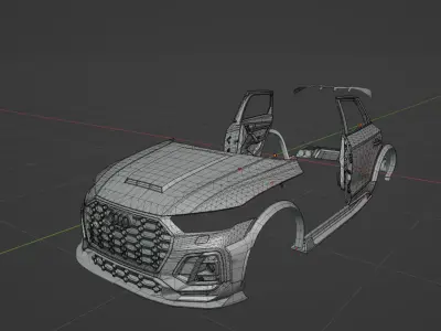 Audi SQ5 2023 Spoon kit Low-poly 3D model