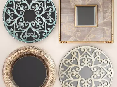 Collection of decorative mirrors 2 3D model