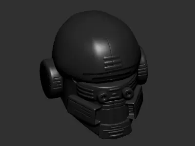 helmet high poly sculpt 3d printable ver 7 3D model 3D model 46