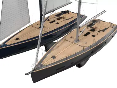 24 Meter Modern Sailing Yacht 3D model