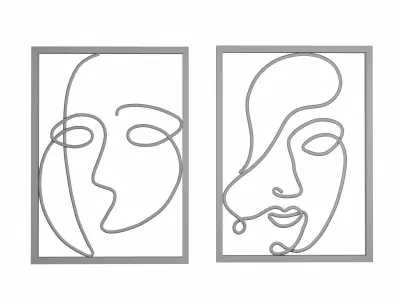 Picture with nonfigurative faces 3D model