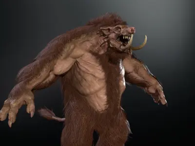 WereBoar mammoth Low-poly 3D model