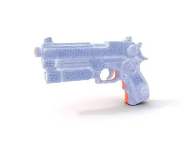 Orange Blaster Pistol model pack Low-poly 3D model