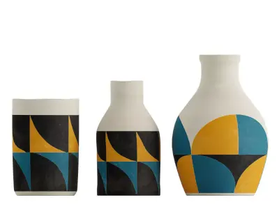 Ceramic vase geometric patterns 3D model
