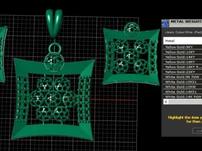 LUXURY DIMOND EARRINGS And PENDANT 3D PRINTABLE MODEL 3D print model