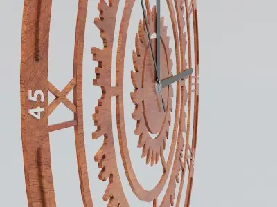 Wooden Clock PBR Free low-poly 3D model