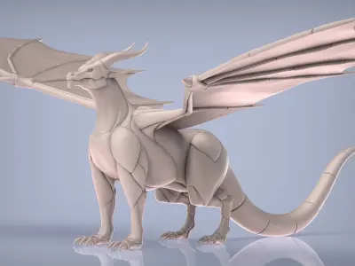Dragon and Wyvern Base Meshes 3D model
