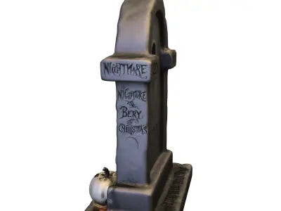 Jack-O-Lantern Gravestone  Halloween 3D model