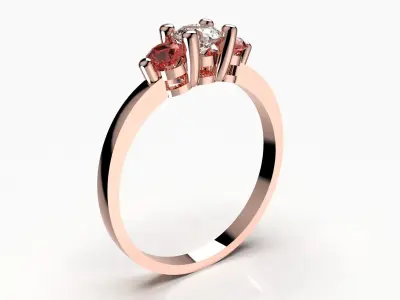 Women Trilogy Ring  For Wedding Or For Gift - CAD 08 3D print model