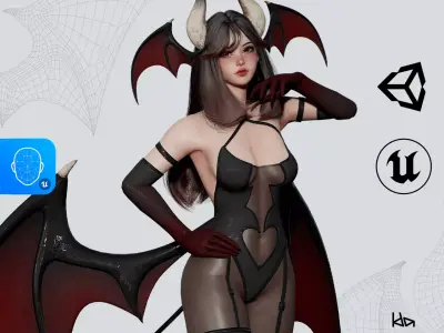 Succubus Lily - Game Ready Low-poly 3D model