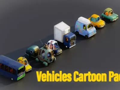 Vehicles Pack Cartoon 3D model