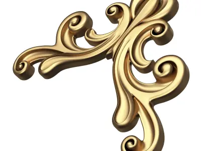 Corner Carved Plaster Molding Decoration 018 Low-poly 3D model