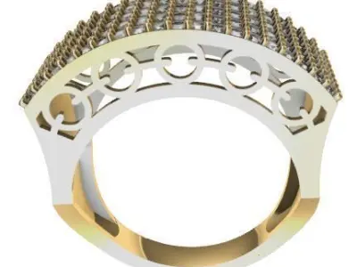 Line Diamond Ring 3dm  stl render detail 3D print model  3D print model