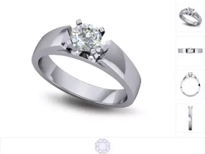 Women ring 3dm stl render detail 3D print model 33