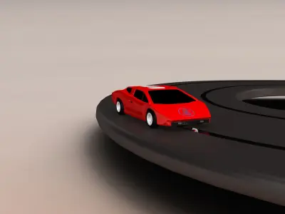 Racetrack toy race track with two cars 3D model