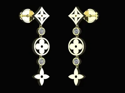 Elegant Louis Vuitton Earrings 3d printing model 3D print model