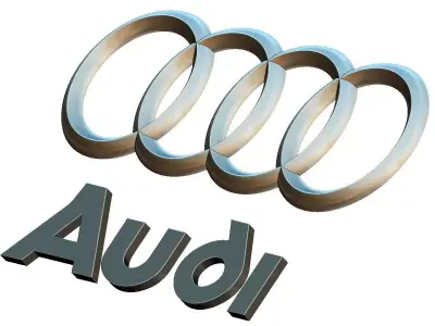 Audi logo car logotype 3D print model