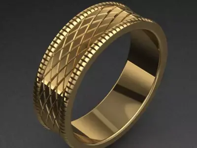 Luxury Golden Band Ring 3D print model