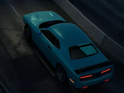 Realistic Racing Blue Car  Low-poly 3D model