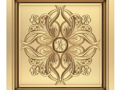 Carved Ceiling Tile 05 Low-poly 3D model
