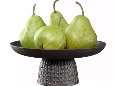 Pears in a Bowl 3D model
