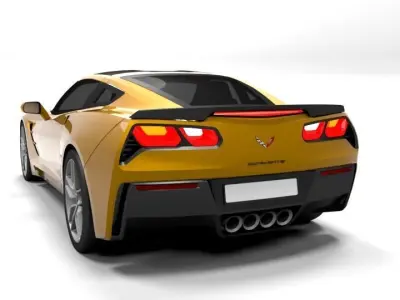 CORVETTE C7 Low-poly 3D model