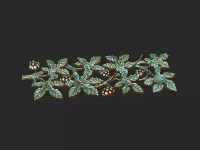 winter leave grapes design grape plant vine green cnc laser  3D print model
