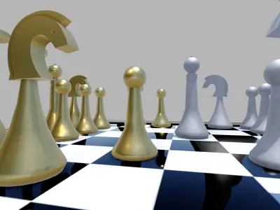Chess Board Simple Free 3D model