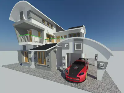 Architectural 3-Storey Modern House 3D model