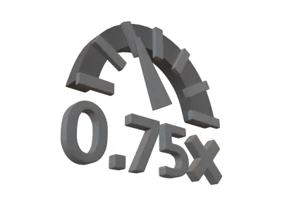 Speed 0 point 75 Symbol v1 002 Low-poly 3D model